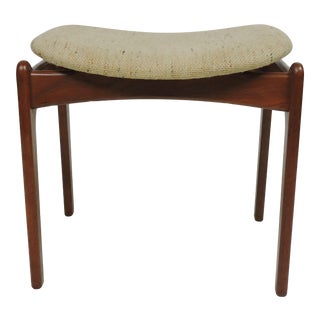 Mid Century Erik Buch Danish Modern Teak Ottoman Footstool For Sale