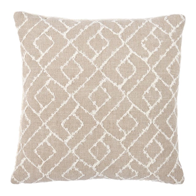 Schumacher Durant 20" Pillow in Natural For Sale
