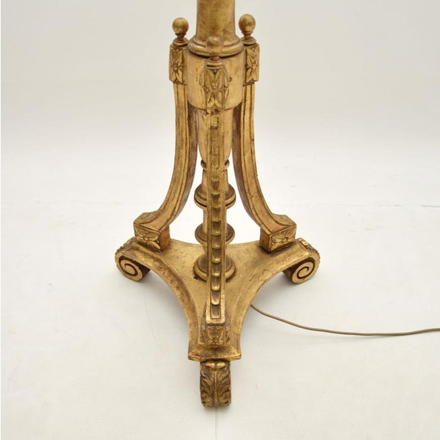 Late 19th Century Antique Victorian Gilt Wood Floor Lamp, 1890s For Sale - Image 5 of 8