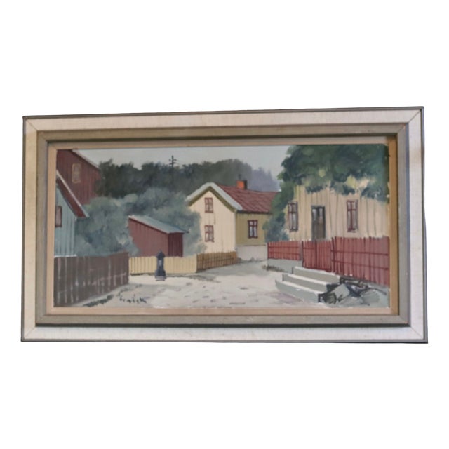 Tage Gavik, Lilla Gatan Majorna Gothenburg, 1960s, Oil on Canvas, Framed For Sale