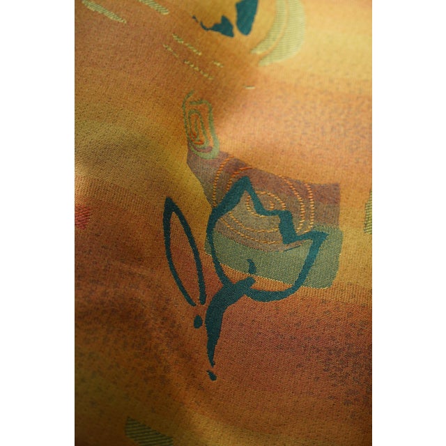 Textile Late 20th Century Green & Orange Fabric by Vico Magistretti, 1980s For Sale - Image 7 of 16