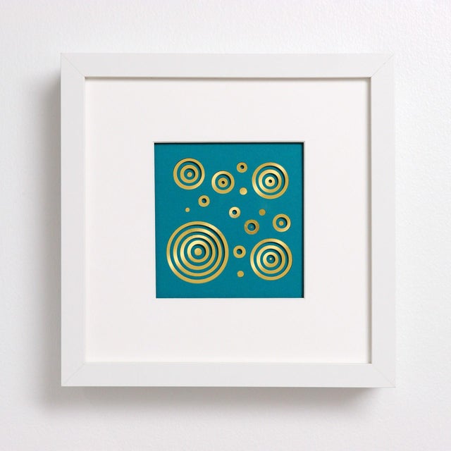 Royal Malachite by Daria Aksenova | Hand cut, suspended, layered coloured paper geometric patterns For Sale - Image 4 of 5