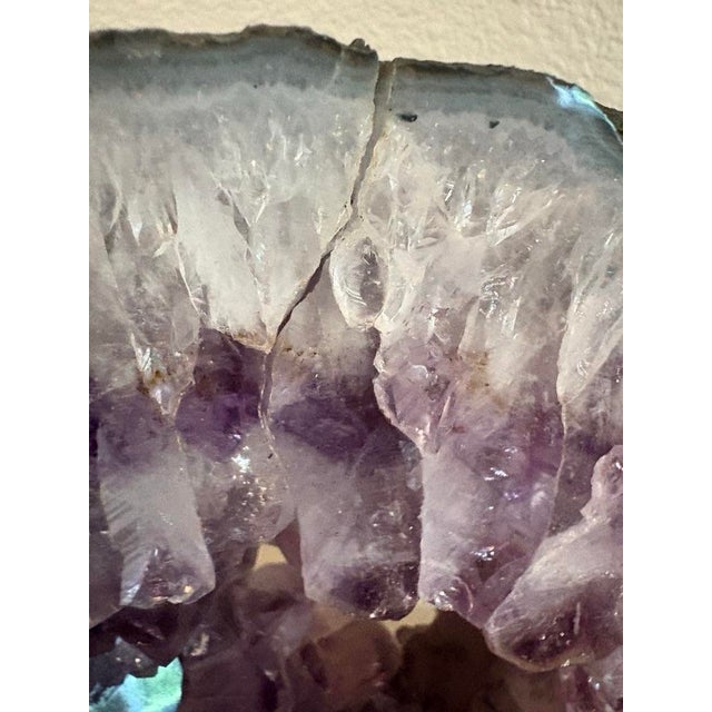 Gemstone Natural Amethyst Double Slice Geode in 2 Pieces or 1 For Sale - Image 7 of 10