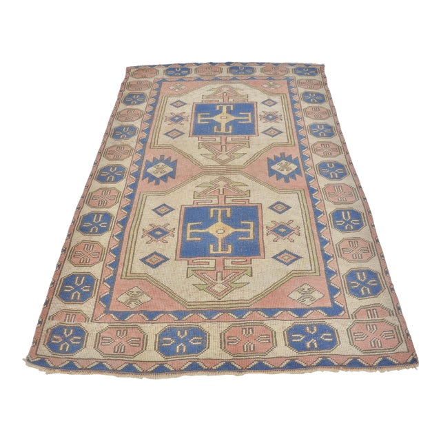 1960s Oushak Anatolian Kurdish Carpet For Sale