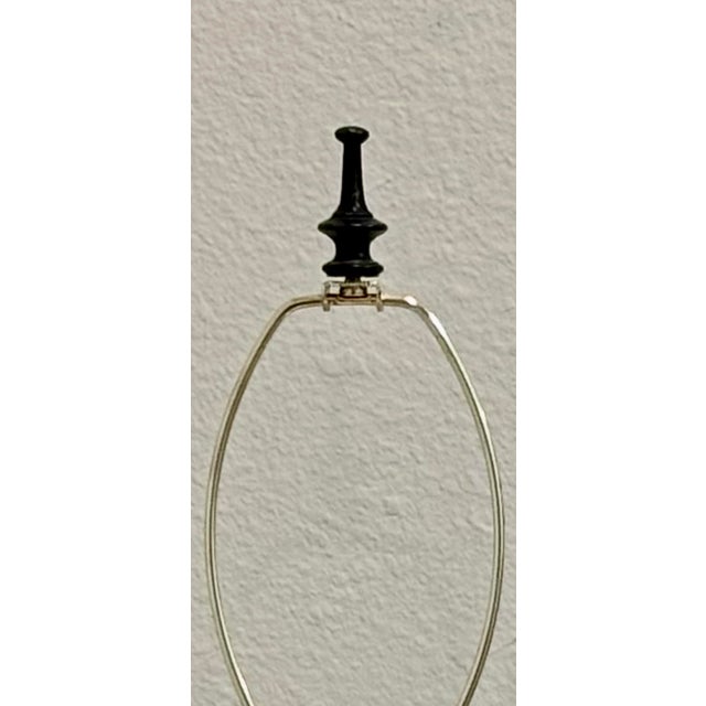 1970s Vintage Chinoiserie Table Lamp With Silk Shade For Sale In San Diego - Image 6 of 8