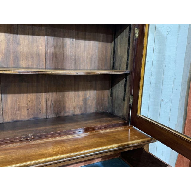 Brown Antique Victorian Two-Section Mahogany Bookcase, 1800s For Sale - Image 8 of 15