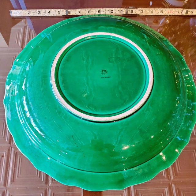 1930s Paul Milet Sèvres Art Deco Era Large Green Glaze Bowl, France For Sale - Image 4 of 9