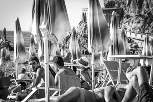 2019 “La Dolce Vita” Contemporary Black and White Photography, Metal Digital by Maria Grazia Facciolà