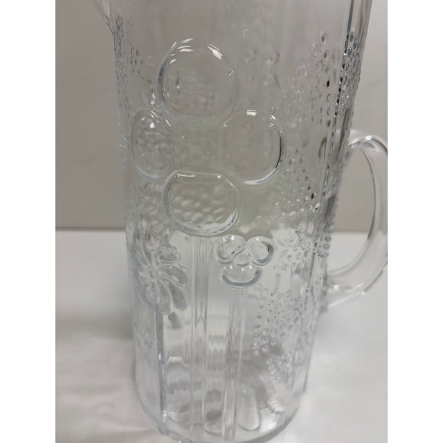 Vintage Iittala Finland 'Flora' Glass Pitcher For Sale - Image 10 of 10