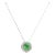 18k Solid Gold Tsavorite Solitaire Trasitionsl Necklace With Diamond Halo For Sale