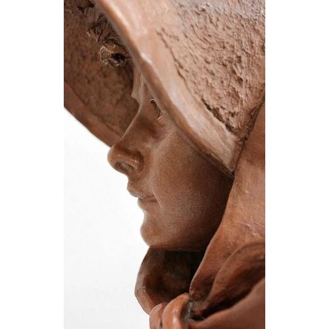 A. Blanc, Terracotta Bust of Woman, 1900s For Sale - Image 14 of 18