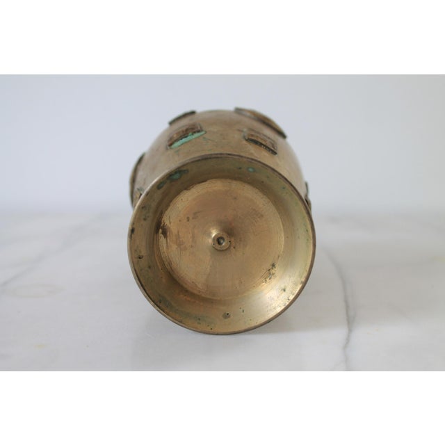 Antique Brass Vase With Sunga Dynasty Coin Relief For Sale - Image 11 of 11