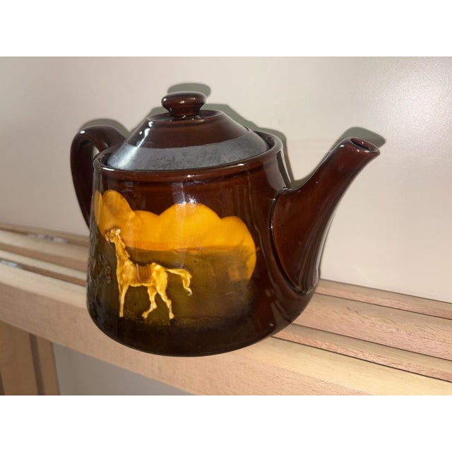 Ceramic Ceramic Teapot with Don Quixote and Sancho Panza from Royal Doulton Kingsware, England, 1950 For Sale - Image 7 of 11