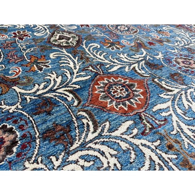 Blue Sultanabad Hand-Knotted Wool Rug - 6'8" X 9'10" For Sale - Image 10 of 15