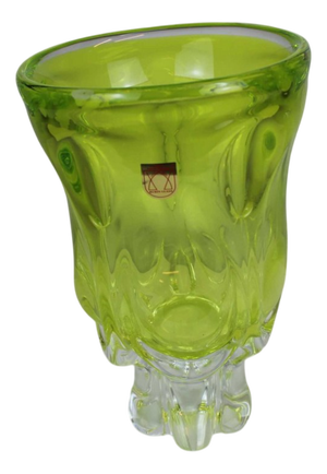 Light Green Ruby ​​Glass Vase, 1960s