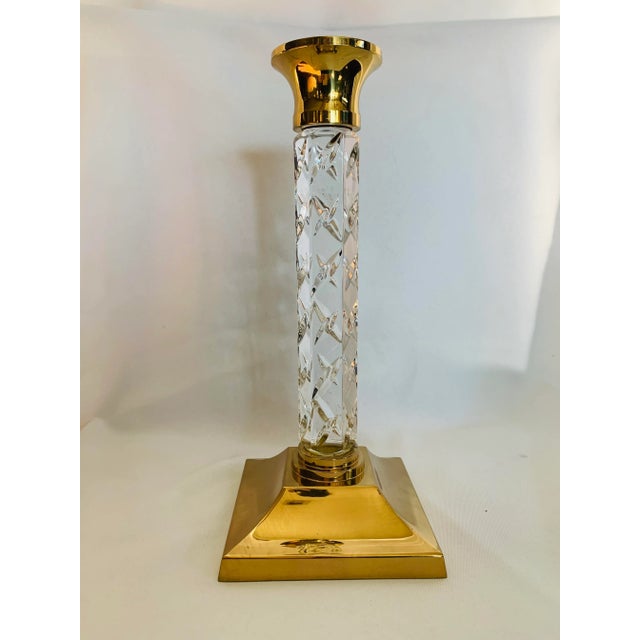 Late 20th Century Waterford Crystal & Brass "Cambridge" Pattern Candle Holder For Sale - Image 11 of 11