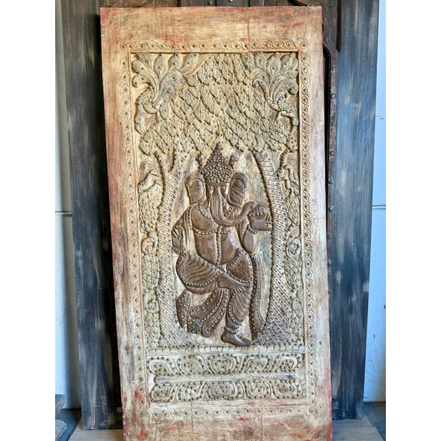 Bring divine energy and artistic heritage into your space with this Vintage Dancing Ganesha Wall Art Barn Door,...