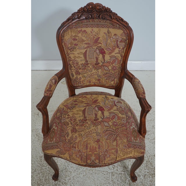 Age: Approx: 30 Years Old Details: Walnut Finish Quality Construction Professionally Reupholstered Approx. 5 Years Ago...