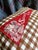 Description: Vintage Felt Pennant from around the 1950s or 1960s New brown and white gingham woven cotton fabric used to...