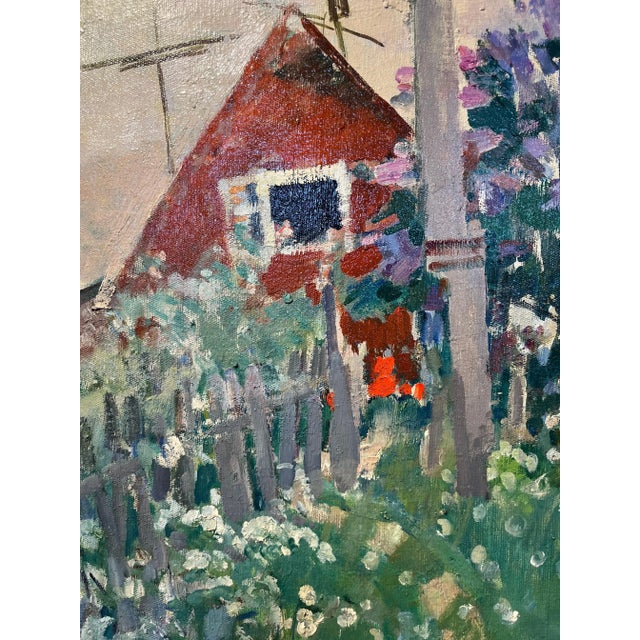 1970s Gleb Savinov, Summer Evenings, Oil Painting, 1976, Framed For Sale - Image 5 of 6