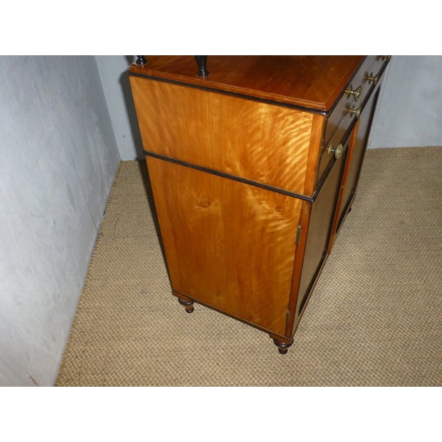 Antique Regency Satinwood Secretaire Chiffonier Cabinet Attributed to Gillow C1810 For Sale In Dallas - Image 6 of 10