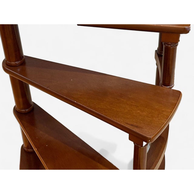 Wood Georgian, Mahogany, Spiral Library Steps, United States, 20th C. For Sale - Image 7 of 8