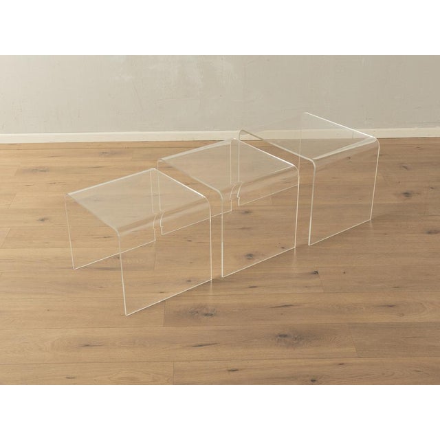 Glass Nesting Tables, 1960s, Set of 3 For Sale - Image 7 of 8