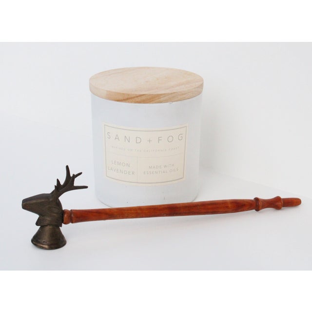 English Vintage Stagg, Deer, Antelope Candle Snuffer, Unlaquered Brass For Sale - Image 3 of 4