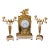 19thC French Louis XVI Gilt Bronze Marble Clock Set 3pc For Sale