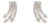 Celestial Marquise Pave Diamond Triple-Row Wing Stud Earrings in 14k Gold- 2 Pieces For Sale