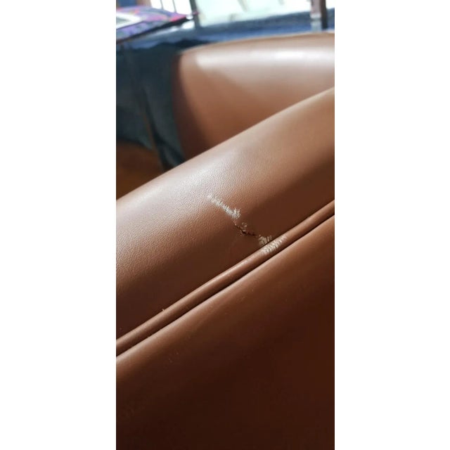 Brown Leather Sofa or Settee by Metropolitan Furniture Company For Sale - Image 8 of 8