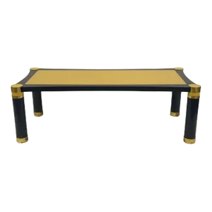 Painted Snakeskin & Brass Mid Century Style Coffee Table Attributed to Karl Springer