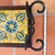 Metal Vintage Mexican Wrought Iron Candle Holder W Colima Talavera Tile - Lou Costello For Sale - Image 7 of 11
