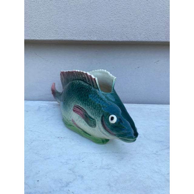 French French Majolica Fish Jardiniere Desvres Masse Circa 1890 For Sale - Image 3 of 8