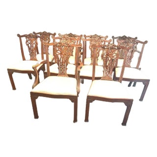 1950s Set of 10 Chippendale Chairs For Sale
