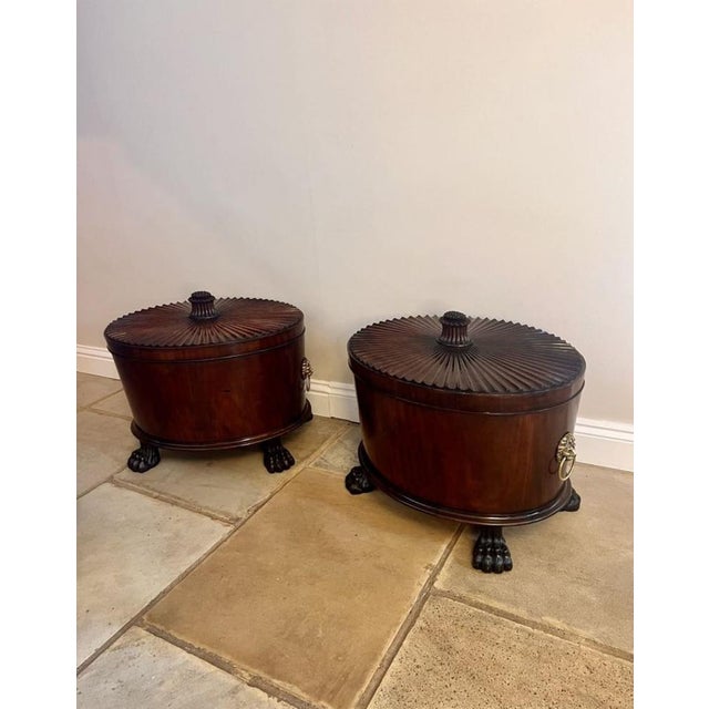 Antique George III Mahogany Wine Coolers, 1800s, Set of 2 For Sale - Image 10 of 18