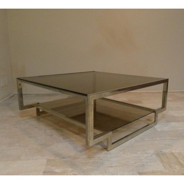 Amber Glass Coffee Table with Geometric Structure, Italy, 1970s For Sale - Image 10 of 18
