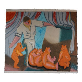 1990s Sandro Chia Untitled #5 Carborundum Etching Handmade Paper Hand Signed and Numbered Art For Sale