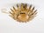 Mid-Century Modern 1960s Spanish Gilt Metal Sunburst Flower Ceiling Light Fixture / Pendant Lamp With Sunflower Design For Sale - Image 3 of 8