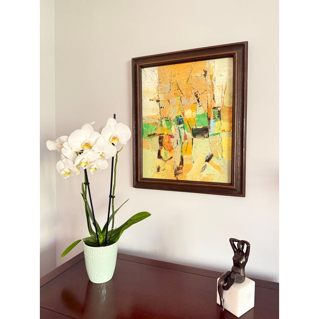 Mid-Century Modern Mid 20th Century Abstract Impressionist Oil Painting by H. Ralf For Sale - Image 3 of 5