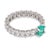 Mid 20th Century Lugano Gia Brazilian Paraiba Tourmaline Diamond 18k White Gold Wedding Band, Size 6.75 For Sale - Image 4 of 8