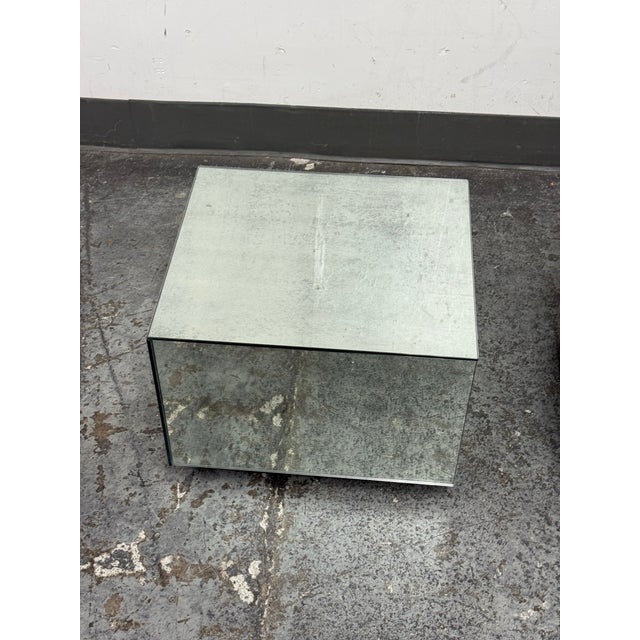 Bespoke Mirrored Cube Side Tables, Pair For Sale - Image 9 of 12