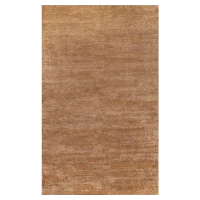 Contemporary Hand-Knotted Wool Rug in Shade of Golden Brown by Doris Leslie Blau For Sale