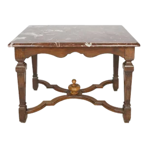 Antique Early 19c Regence Style Oak & Marble Side Table