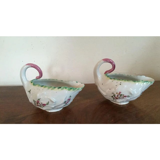 Ceramic 18th Century Georgian Derby Porcelain Leaf-Form Sauce Boats - a Pair For Sale - Image 7 of 11