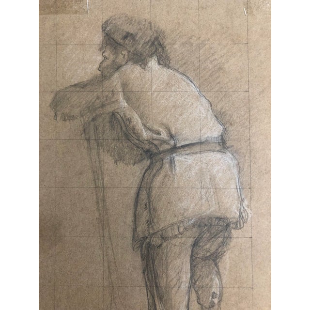 Late 19th Century 1890s Douglas Volk Old West Portrait Drawing For Sale - Image 5 of 6