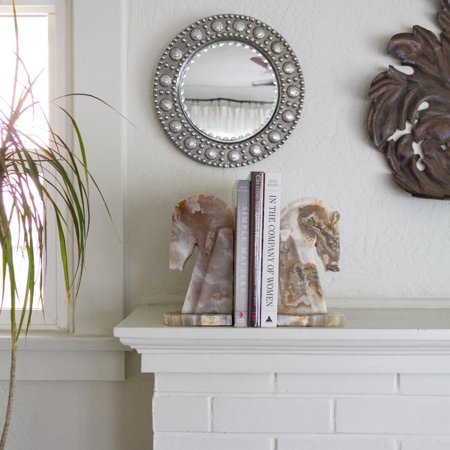 Gemstone Set of Art Deco Style Trojan Horse Onyx Bookends For Sale - Image 7 of 15