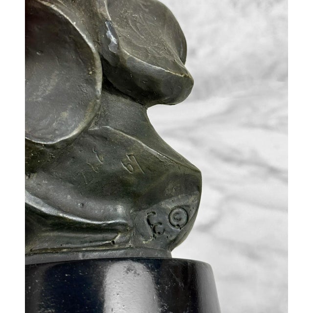 Vintage Art Nouveau Figural Women Verdigris Sculpture - 13" For Sale - Image 9 of 10