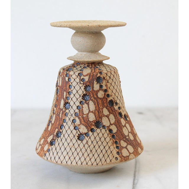 Mid-Century Modern Don McWhorter Studio Pottery Vessel or Vase Featuring Snakeskin Pattern For Sale - Image 3 of 7