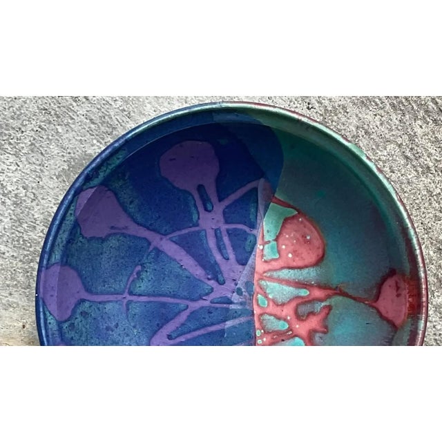 Vintage Boho Signed Studio Pottery Bowl For Sale - Image 11 of 12